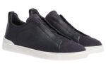 Zegna Leather And Suede Triple Stitch "Navy Blue" - Image 2